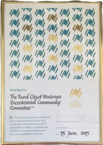 Bicentennial Certificate of Appreciation