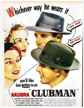 Advertisement Akubra Clubman 1951