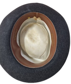 Inside Fayrefield hat showing company logo