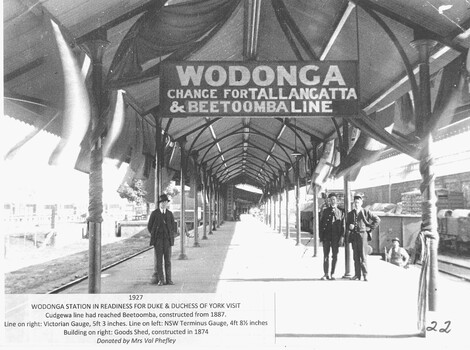 Wodonga Station Waiting for the Royal Visit 1927