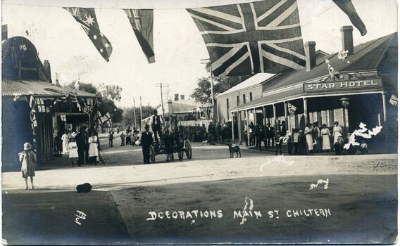 Decorations in Main Street, Chiltern  1915