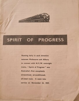 Spirit of Progress, Front Cover