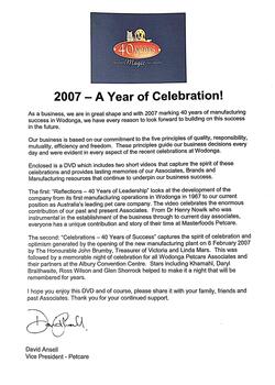 Letter from David Ansell, Vice-President Petcare