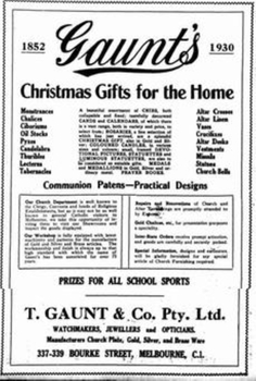 Gaunt's Melbourne Advertisement 1930