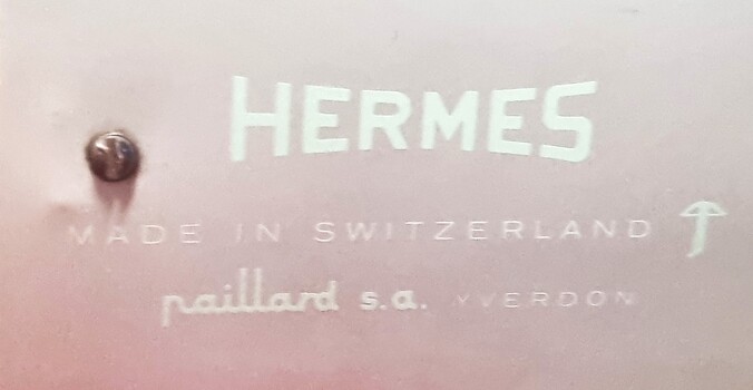 Hermes Trade Mark on rear of typwriter