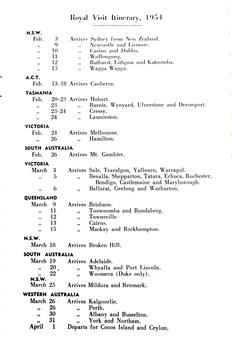 The Royal Tour Itinerary