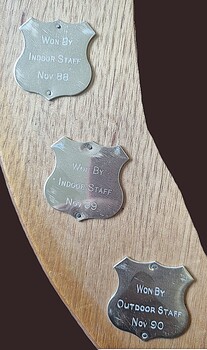 Engraved Winner Plaques on seat