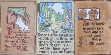 Three decorative signs for domestic display