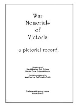 Title Page War Memorials of Victoria