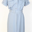 Mid-length shift dress in light grey-blue