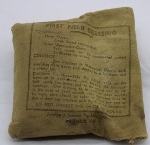 First Field Dressing - open, Circa December 1942