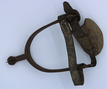 Spur with leather straps and rowel, Early 20th Century