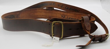 Ceremonial object - leather belt, brown