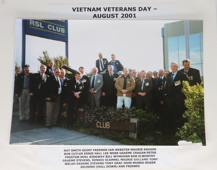 Colour photograph of group of members, Vietnam Veterans Day, 2001