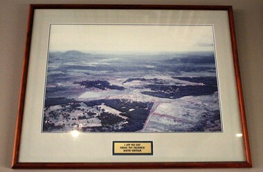 Coloured photograph from the air of 1ATF Task Force Base - Nui Dat
