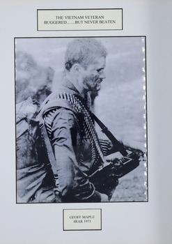Monochrome photograph in portrait mode of infantryman Geoff Maple, 4RAR, 1971
