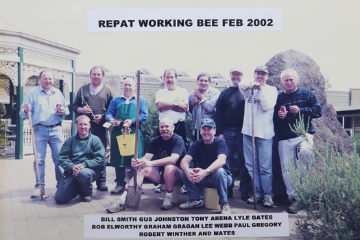 Colour photograph, group Working Party, Repatriation and General Hospital, Heidelberg. 