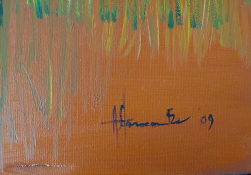 Signature of painter of the item.