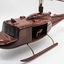 Polished wood model of Huey Helicopter.
