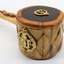 Comprises wooden plate made of dark coloured timber with gavel made of lighter coloured timber