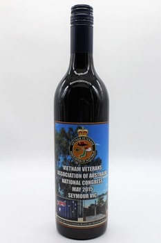 Commemorative bottle of red wine for Vietnam Veterans Association National Congress, 2015.
