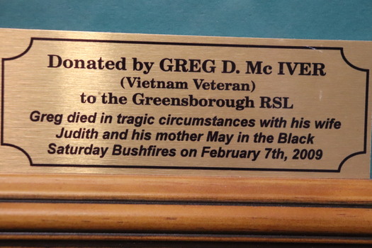 Donor was subsequently lost with family members in Black Saturday Bush Fires 7th February 2007.