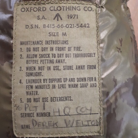 The waterproof jacket was an important part of the soldiers clothing in the monsoon season.