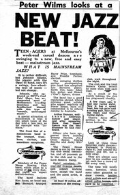 Newspaper clipping - Peter Wilm looks at at NEW JAZZ BEAT!, Peter Wilm looks at at NEW JAZZ BEAT!, 1961
