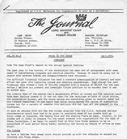 Newsletter, The Journal - Lord Somers' Camp and Power House - Vol.30 No.6 JULY, 1978, July 1978