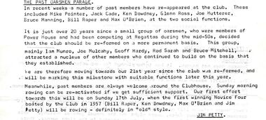 Newsletter, THE PAST OARSMEN PARADE, 1977