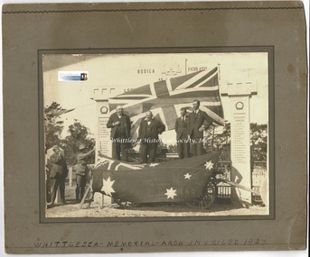 Photograph - Original photograph, Whittlesea Memorial Arch Unveiled 1927, 1927