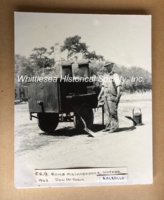 County Roads Board, road maintenance worker, at Kalkallo, Don McBain, 1943