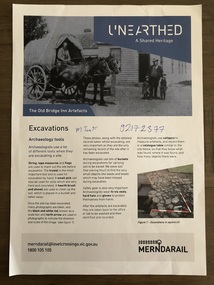 Flyer, Level Crossing Removal Authority, The Old Bridge Inn Artefacts, Excavations, 2017