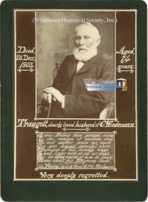 Card - Memorial Card, Traugott Wiedemann, c. 1903