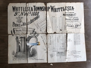 Document - Flyer, Land Sale Advertisement and Auction Notice, Pint Pot Estate, Whittlesea, Victoria, 1888