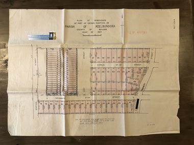 Map, Garlick and Stewart, Engineers and Surveyors, Plan of Subdivision of Part of Crown Portion 26, Parish of Keelbundora, County of Bourke, c. 1956