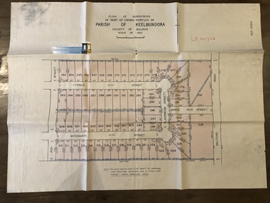 Map, Garlick and Stewart, Engineers and Surveyors, Plan of Subdivision of Part of Crown Portion 26, Parish of Keelbundora, County of Bourke, c. 1956