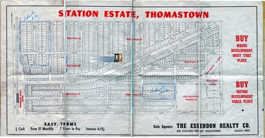 Map, The Essendon Realty Co., Sole Agents, Station Estate, Thomastown