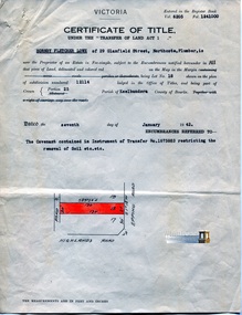 Document - Certificate of Title, Certificate of Title, Vol. 6205 Fol. 1241000, 7 Jan 1942