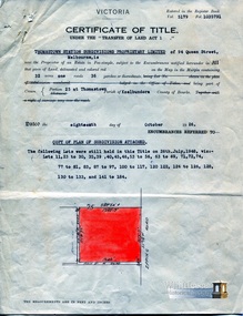 Document - Certificate of Title, Certificate of Title, Vol. 5179 Fol. 1035791, 18 Oct 1926