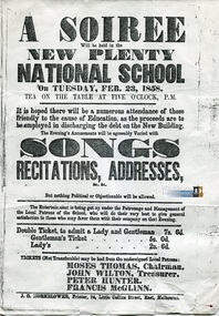 Document - Flyer, A Soiree, New Plenty National School