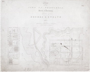 Map - Copy, Town of Whittlesea. Parish of Toorourrong, Bourke & Evelyn. 1853