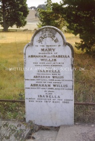 Photograph - Copy, Headstone, Abraham Willis and family, 1962