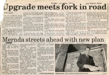 Newspaper - Newspaper Clipping, Whittlesea Leader, Mernda streets ahead with new plan, 25 Sep 2002
