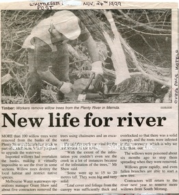 Newspaper - Newspaper Clipping, Whittlesea Post, New life for river, 24 Nov 1999