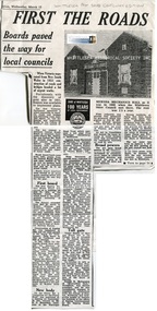Newspaper - Newspaper Clipping, Copy, Whittlesea Post, First the roads