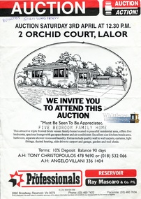 Work on paper - Advertising leaflet, The Professionals, 2 Orchid Court Lalor