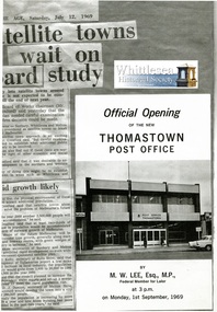 Work on paper - Copy, Leaflet, Official Opening of the new Thomastown Post Office, 1969