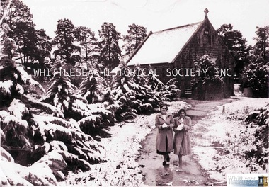 Photograph - Copy, Snowing at St. John's Church Epping, 1951