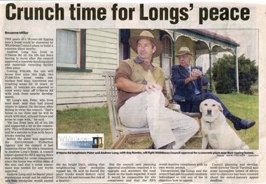 Newspaper - Article, Crunch time for Long's peace